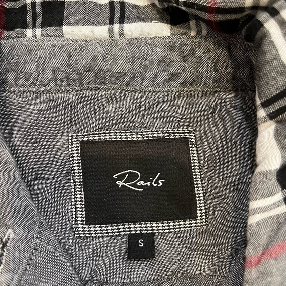 Rails black, white, & red flannel - Picture 2 of 3
